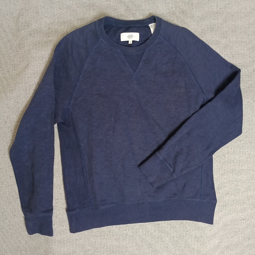 Jack Spade Sweatshirt Mens M Navy Blue Excellent Raglan Sleeve Cotton Crewneck